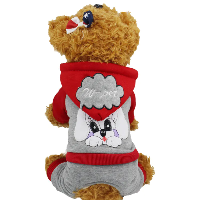 Embroidered Four-Legged Cotton Dog Outfit