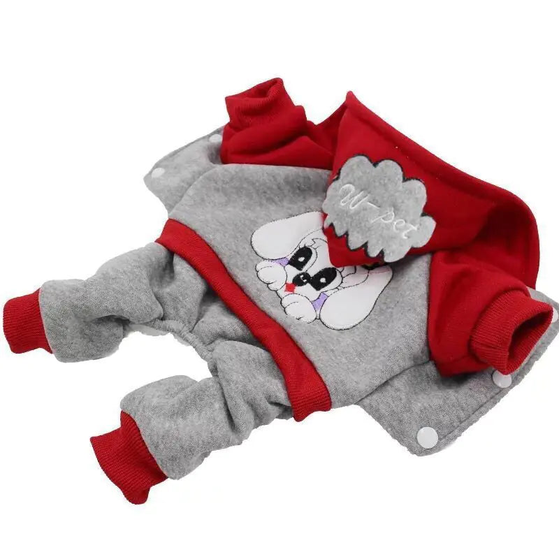 Embroidered Four-Legged Cotton Dog Outfit