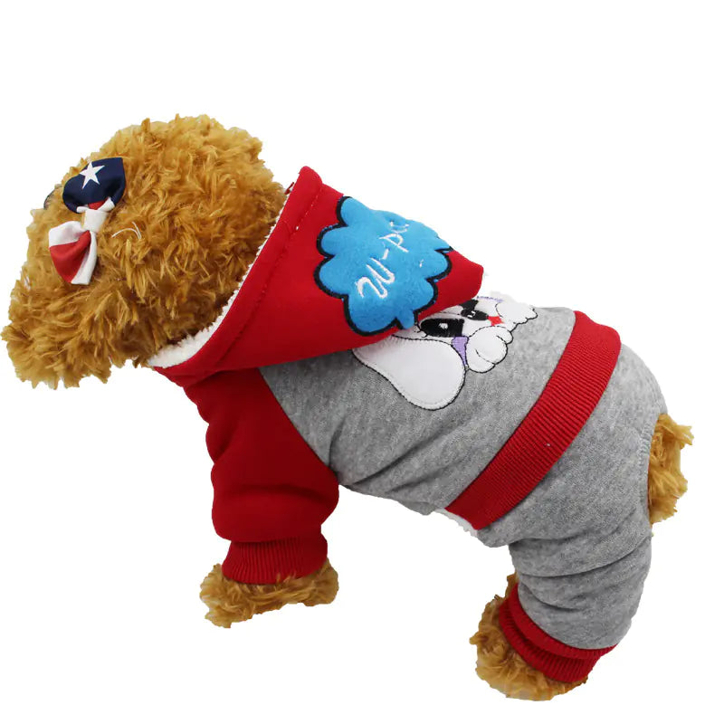 Embroidered Four-Legged Cotton Dog Outfit