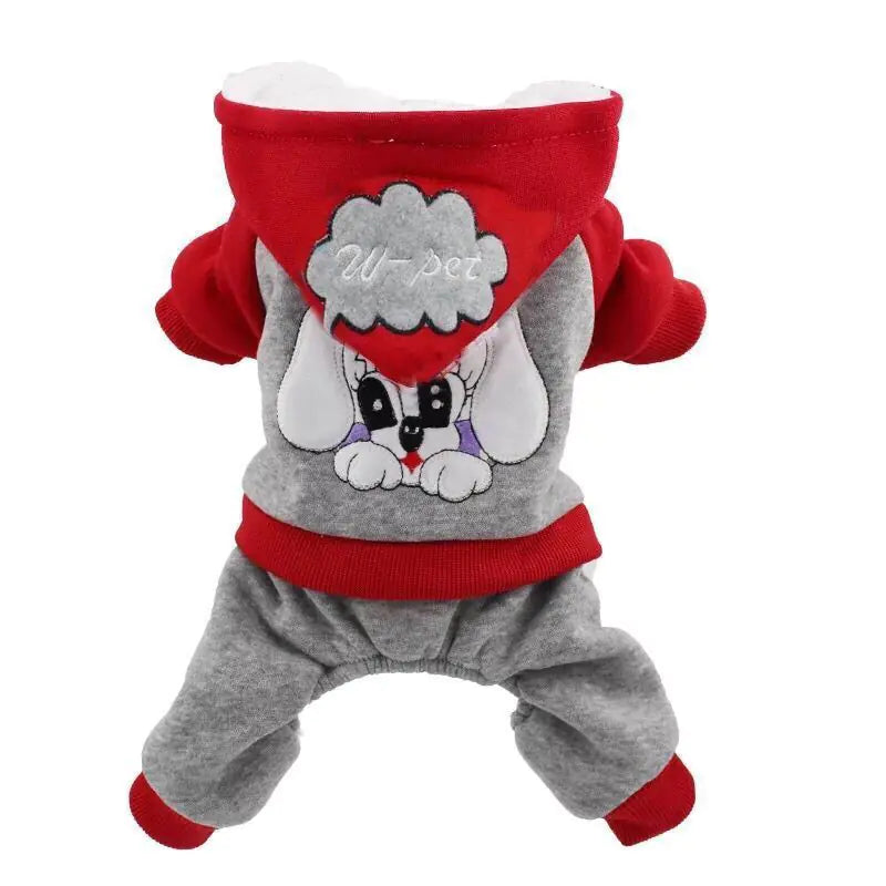 Embroidered Four-Legged Cotton Dog Outfit