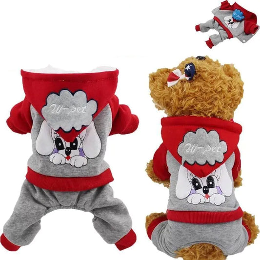 Embroidered Four-Legged Cotton Dog Outfit
